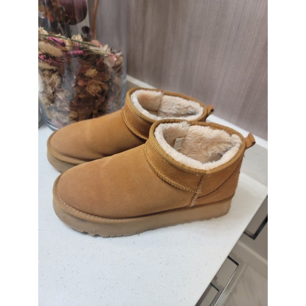 UGG Mini Ankle Suede Boots | Australian Sheepskin | Water Resistant| Sz 12 Brown - Picture 2 of 10